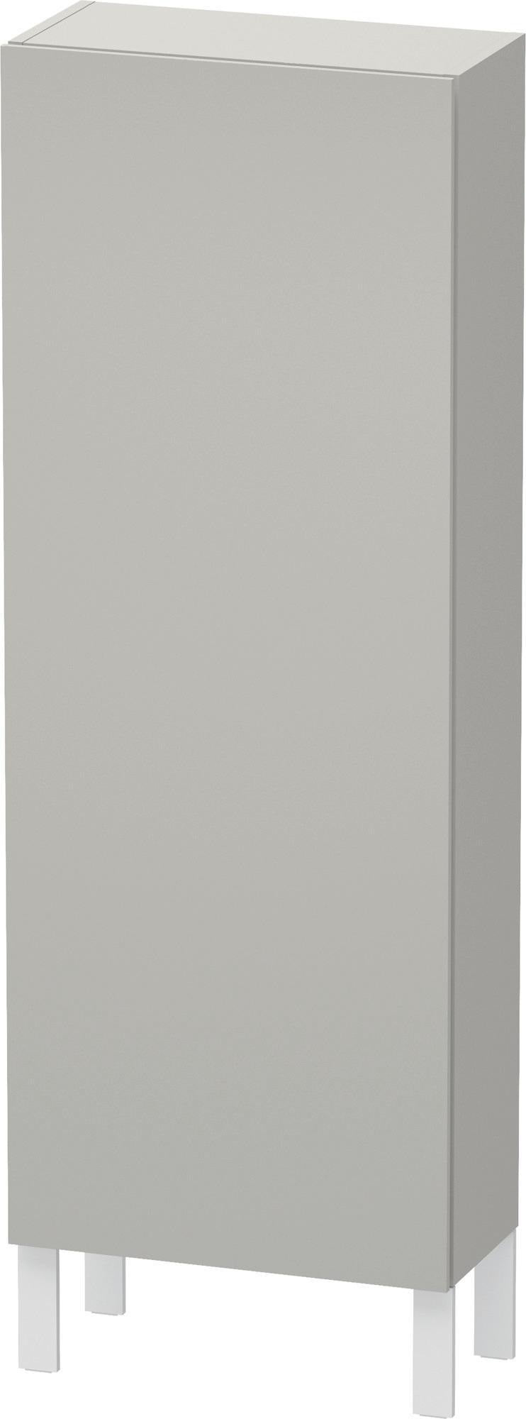 Duravit L-Cube Halbhochschrank 500 mm, 1 Tür links, betongrau matt, wandhängend, Soft-Close