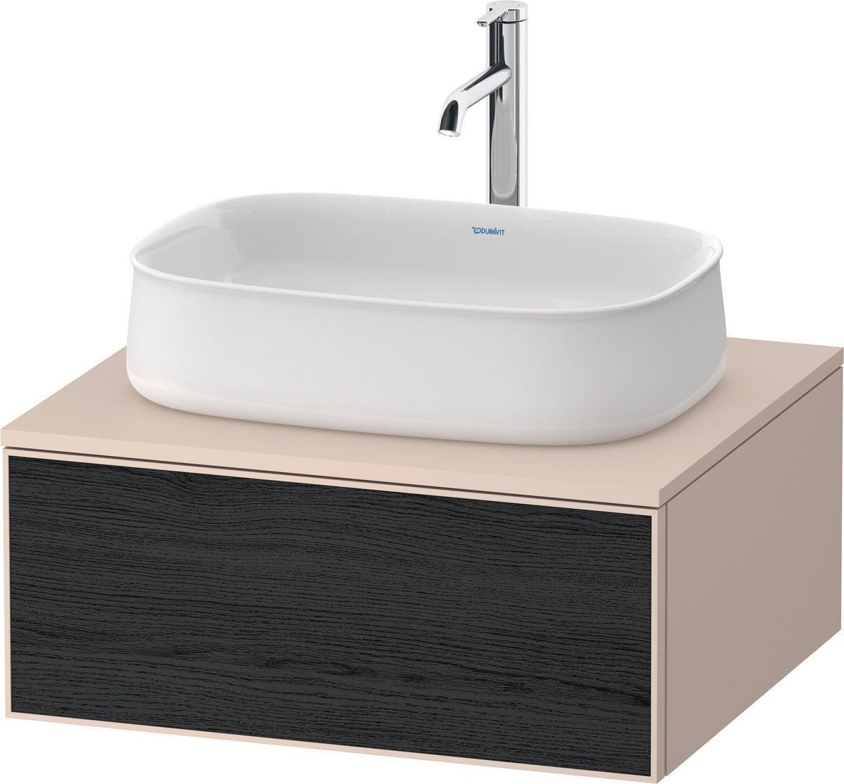 DURAVIT Zencha Konsolen-Waschtischunterbau 650 mm Eiche Anthrazit mit 1 Auszug und Push-Open