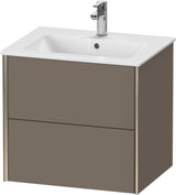 DURAVIT XViu Waschtischunterbau wandhängend 610 mm, 2 Schubkästen, weiß matt – ohne Griff, mit Tip-On-Technik
