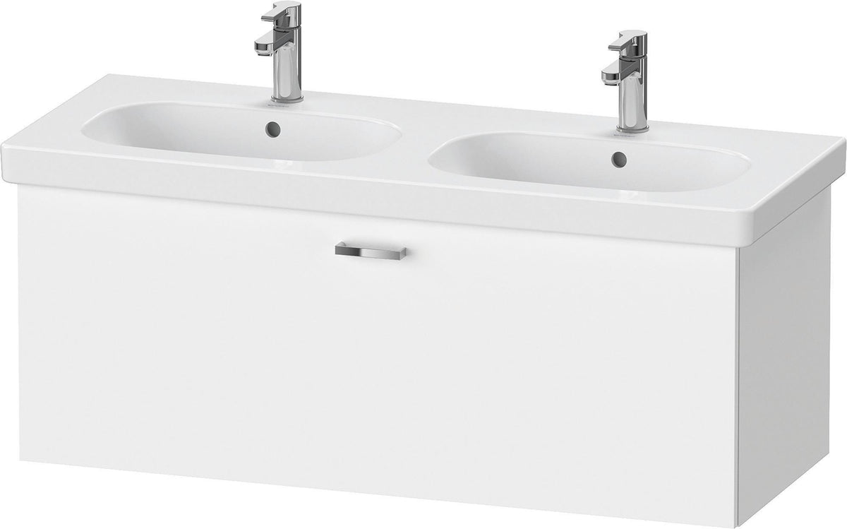 Duravit XBase Waschtischunterbau wandhängend 600 mm, 1 Auszug, weiß matt – montiert