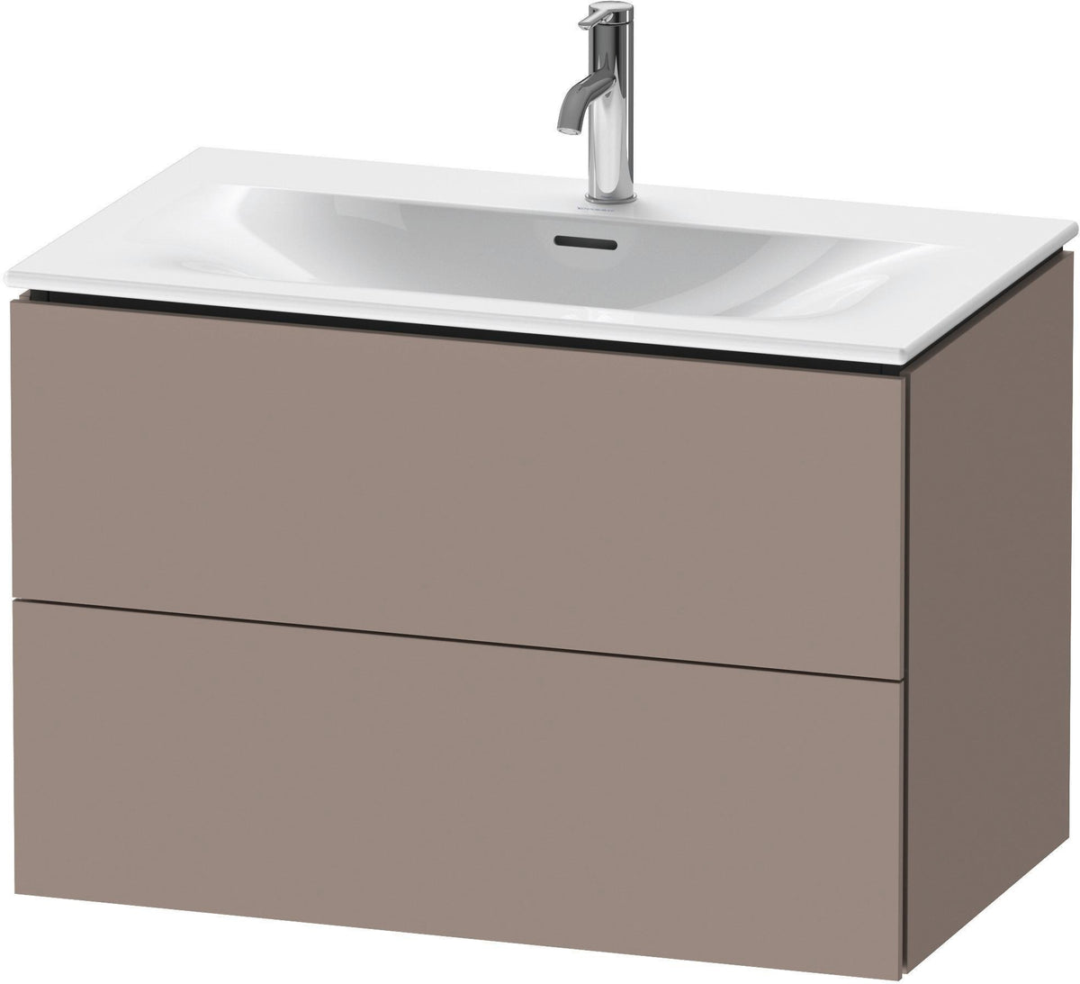 Duravit L-Cube Waschtischunterbau 820 mm weiß matt mit 2 Schubkästen und Tip-On-Technik