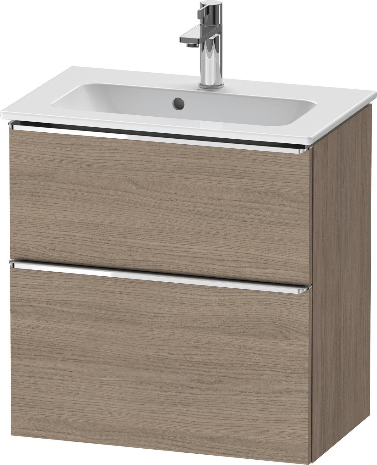 DURAVIT D-Neo Waschtischunterbau 610 mm Eiche Terra Matt – Wandhängend mit Soft-Close