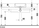 DURAVIT Aufsatzbecken Starck 1 480 mm mit Überlauf, Hahnlochbank, weiß geschliffen