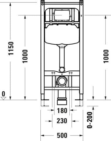 DURAVIT DuraSystem Trockenbau Installationssystem für WC 1150 mm mit mechanischer Frontspülung