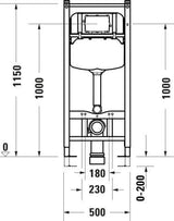 DURAVIT DuraSystem Trockenbau Installationssystem für WC 1150 mm mit mechanischer Frontspülung