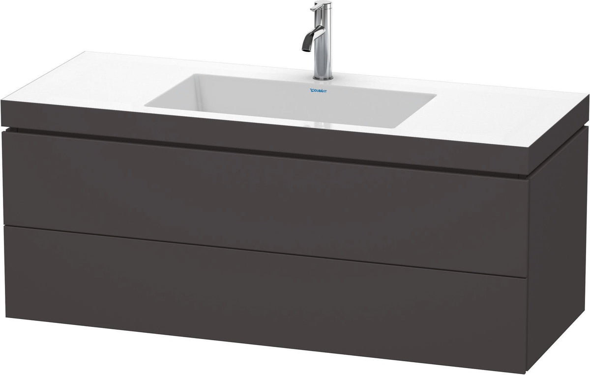 DURAVIT L-Cube Waschtischset mit Vero Air 1200 mm, graphit matt, wandhängend, 2 Schubkästen