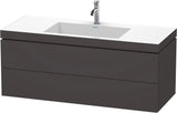 DURAVIT L-Cube Waschtischset mit Vero Air 1200 mm, graphit matt, wandhängend, 2 Schubkästen