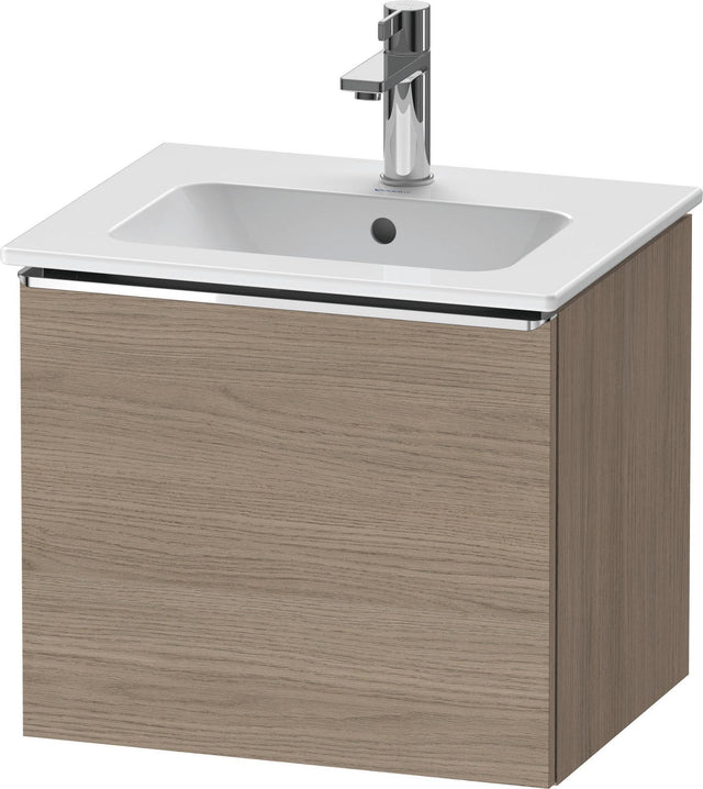 Duravit D-Neo Waschtischunterbau 510 mm Eiche Terra Matt mit Auszug und Chromgriff