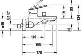 DURAVIT Duravit No.1 Einhebel-Wannenmischer Aufputz Keramikmischsystem Chrom