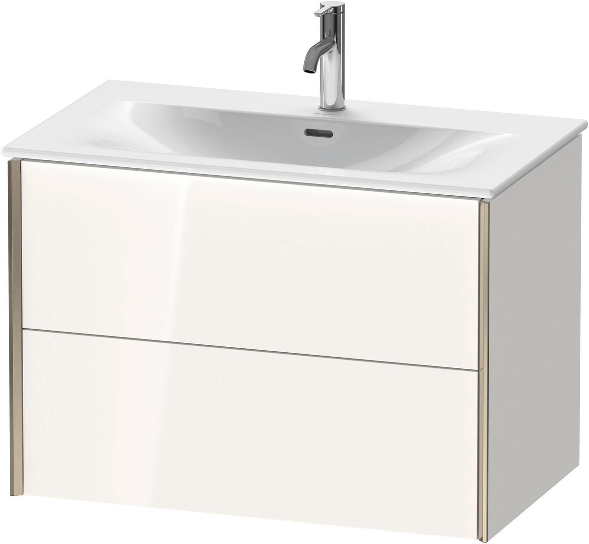 DURAVIT XViu Waschtischunterbau wandhängend 810 mm, 2 Schubkästen, Weiß Hochglanz