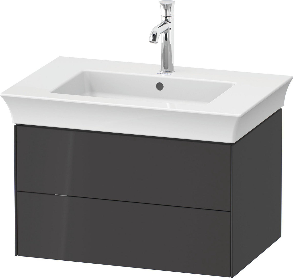 DURAVIT White Tulip Waschtischunterbau 684 mm, 2 Schubkästen, weiß seidenmatt, LED