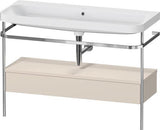 Duravit Waschtischset Happy D.2 Plus 1175x490mm Taupe Supermatt Ein Hahnloch