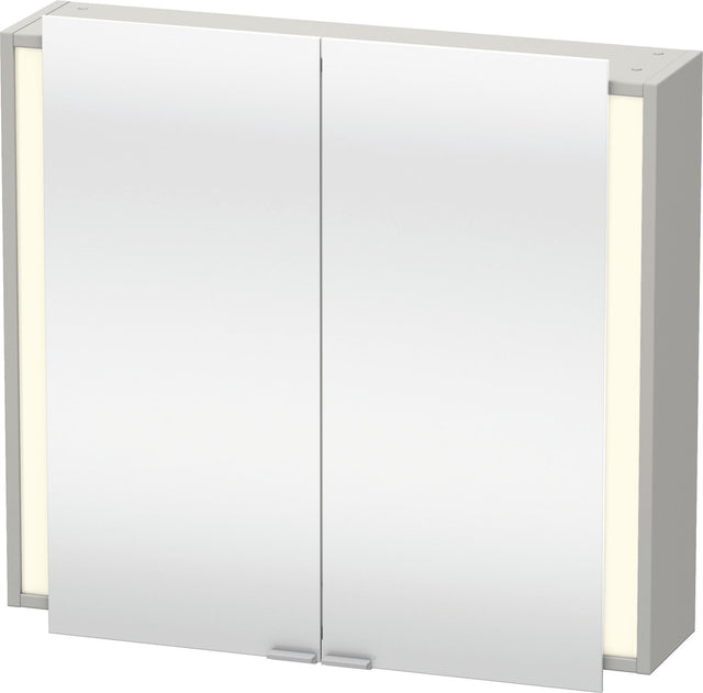 Duravit Ketho Spiegelschrank 800 mm, weiß matt, LED-beleuchtet, 2 Türen, Sensorschalter