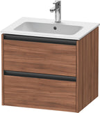 nussbaum natur / 2 Schubkästen / Waschtischunterbau