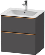 DURAVIT D-Neo Waschtischunterbau 610 mm Eiche Schwarz mit Bronze Griff – wandhängend