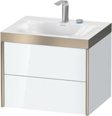 Duravit XViu Waschtischunterbauset 600 mm, 2 Schubkästen, champagner matt/weiß hochglanz