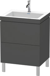 Duravit L-Cube c-bonded Waschtischset 698x600x480 mm, graphit matt, 2 Auszüge, bodenstehend