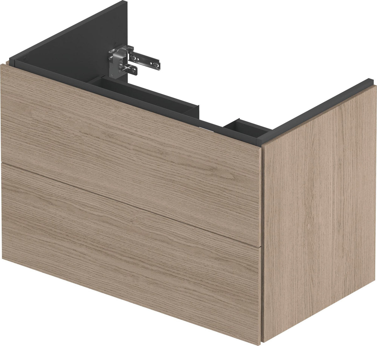 DURAVIT L-Cube Waschtischunterbau wandhängend 820 mm Amerikanisch Nussbaum, 2 Schubkästen