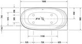 DURAVIT Cape Cod Badewanne 1900x900 mm Eckwanne rechts Weiß Matt mit Fußgestell & Verkleidung