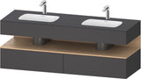 DURAVIT Qatego Studio F. A. Porsche Waschtischset 1600 mm mit Konsolenwaschtischunterbau, 2 Auszüge