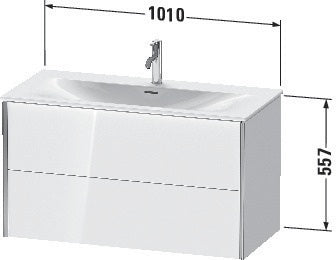 Duravit Waschtischunterbau XVIU 1010x557x480mm 2 Schubladen Programm Charisma taupe seidig-matt