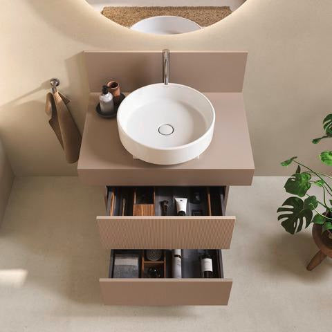 Duravit Balcoon Konsole 800x370x550 mm mit mittigem Ausschnitt, Elfenbein Matt