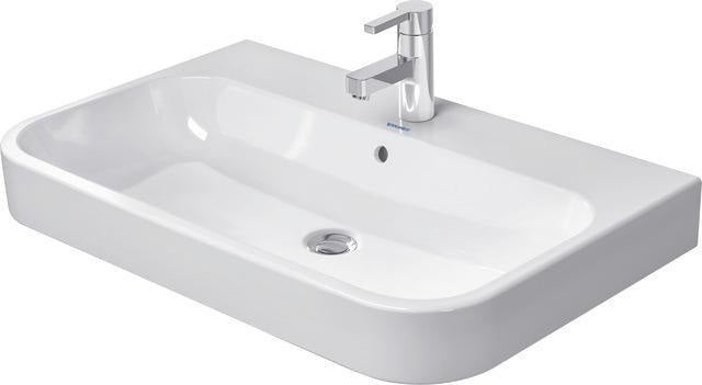 Duravit Möbelwaschtisch HAPPY D.2 800 x 505 mm weiß mit Überlauf und Hahnlochbank