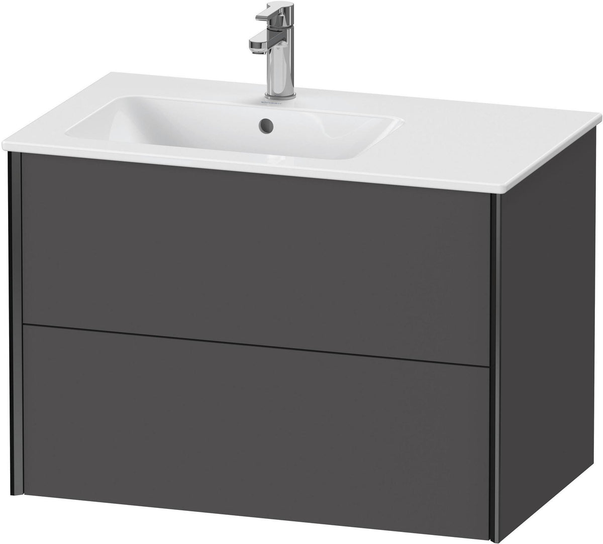 Duravit XViu Waschtischunterbau 810 mm wandhängend mit 2 Schubkästen, weiß matt, für Waschtisch links