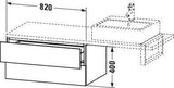 Duravit L-Cube Unterschrank für Konsole 820 mm, 2 Schubkästen, Weiß Matt