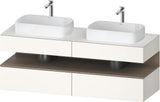 DURAVIT Qatego Konsolenwaschtischunterbau 1600 mm Basalt Matt mit 2 Auszügen und Tip-On-Technik