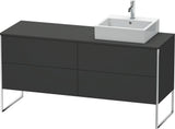 DURAVIT XSquare Waschtischunterbau bodenstehend 1600 mm betongrau matt mit 4 Auszügen
