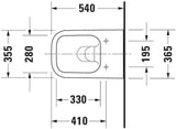 Duravit Wand-WC Happy D.2 spülrandlos 540 mm Anthrazit Matt Tiefspüler