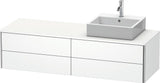 Duravit XSquare Waschtischunterbau 1600 mm mit Becken links – Sandmatte Oberfläche
