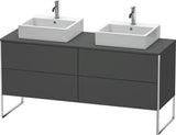 Duravit XSquare Waschtischunterbau 1600 mm mit Fußgestell und Höhenausgleich in s-matt
