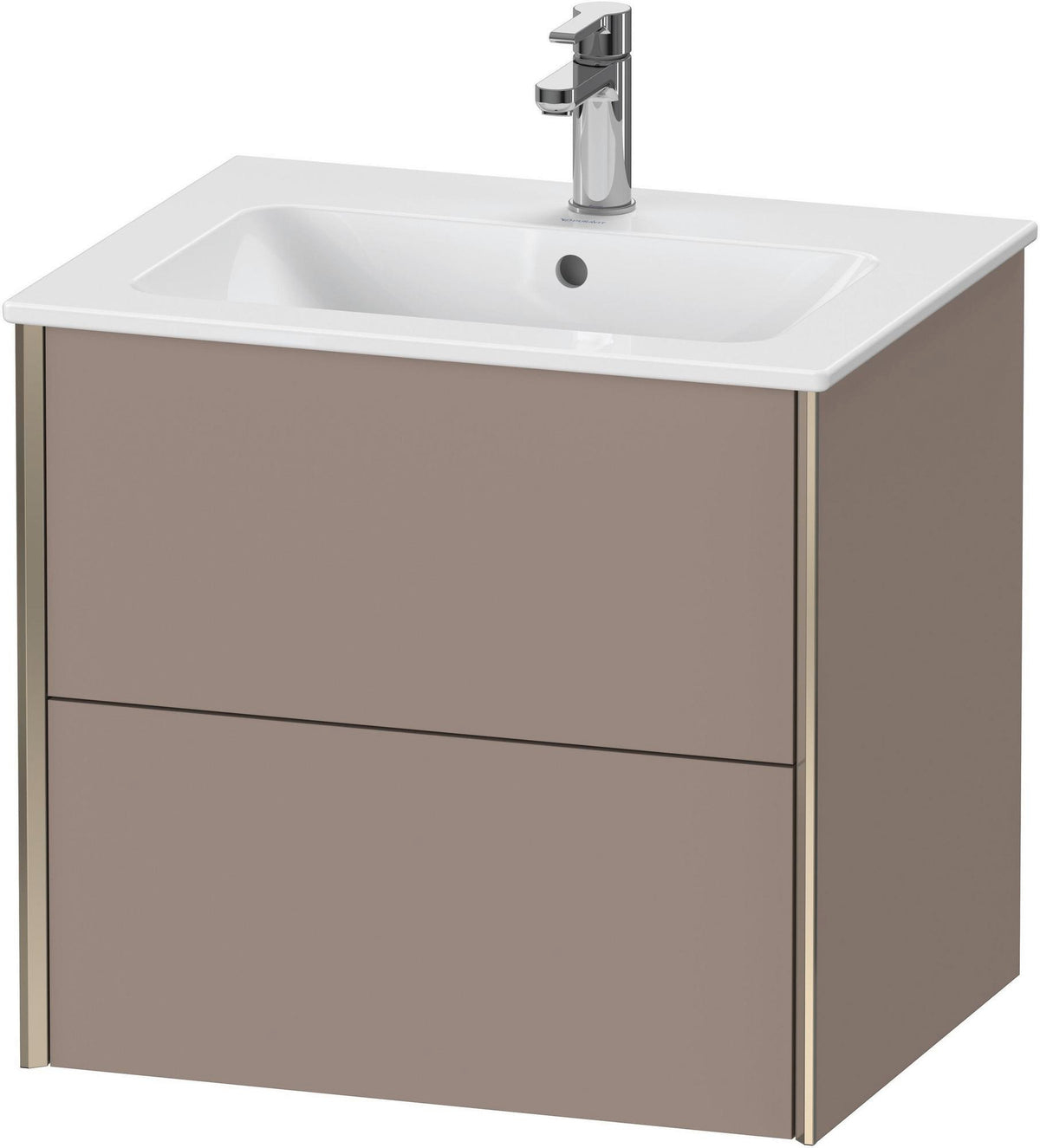 DURAVIT XViu Waschtischunterbau wandhängend 610 mm, 2 Schubkästen, weiß matt – ohne Griff, mit Tip-On-Technik