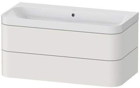 Duravit Waschtischset Happy D.2 Plus 975x490mm ein Hahnloch taupe supermatt