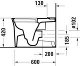 DURAVIT White Tulip Stand-WC 650 mm spülrandlos von Philippe Starck – Weiß