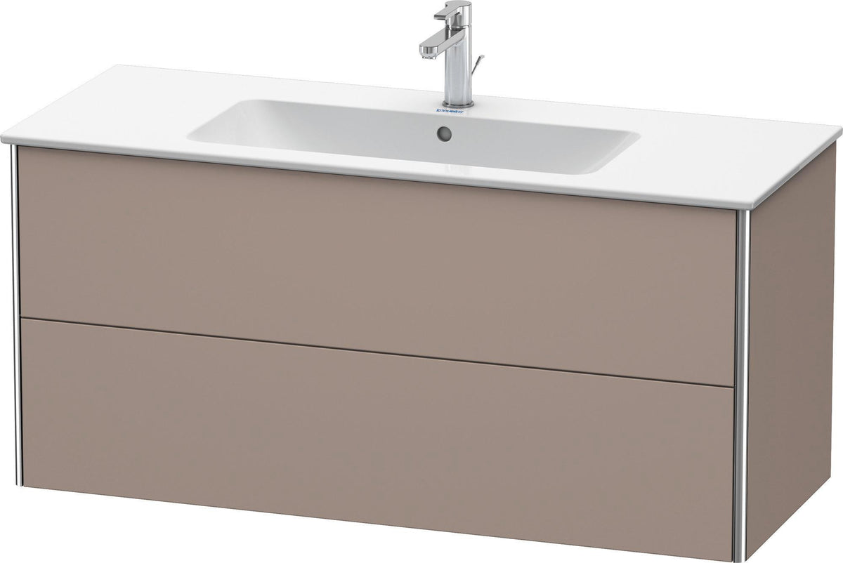 DURAVIT XSquare Waschtischunterbau 1210 mm, 2 Schubkästen, Basalt Matt, wandhängend