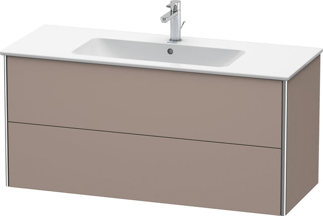 DURAVIT XSquare Waschtischunterbau 1210 mm, 2 Schubkästen, Basalt Matt, wandhängend