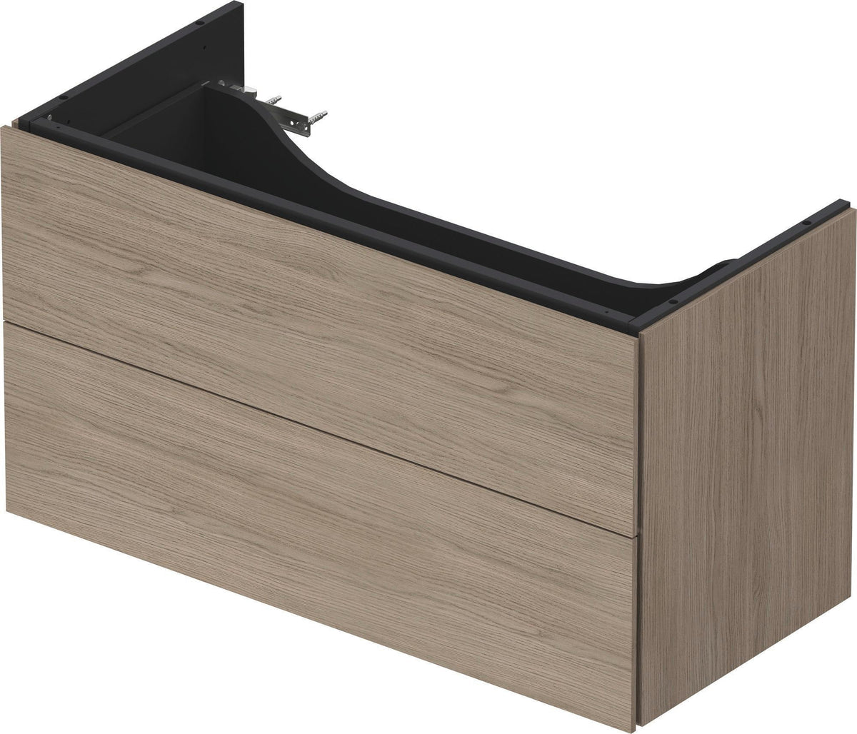 Duravit L-Cube Waschtischunterbau 984 mm Amerikanischer Nussbaum, 2 Schubkästen, wandhängend