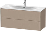 DURAVIT XViu Waschtischunterbau wandhängend 1210 mm, 2 Schubkästen, weiß matt – ohne Griff, mit Tip-On-Technik