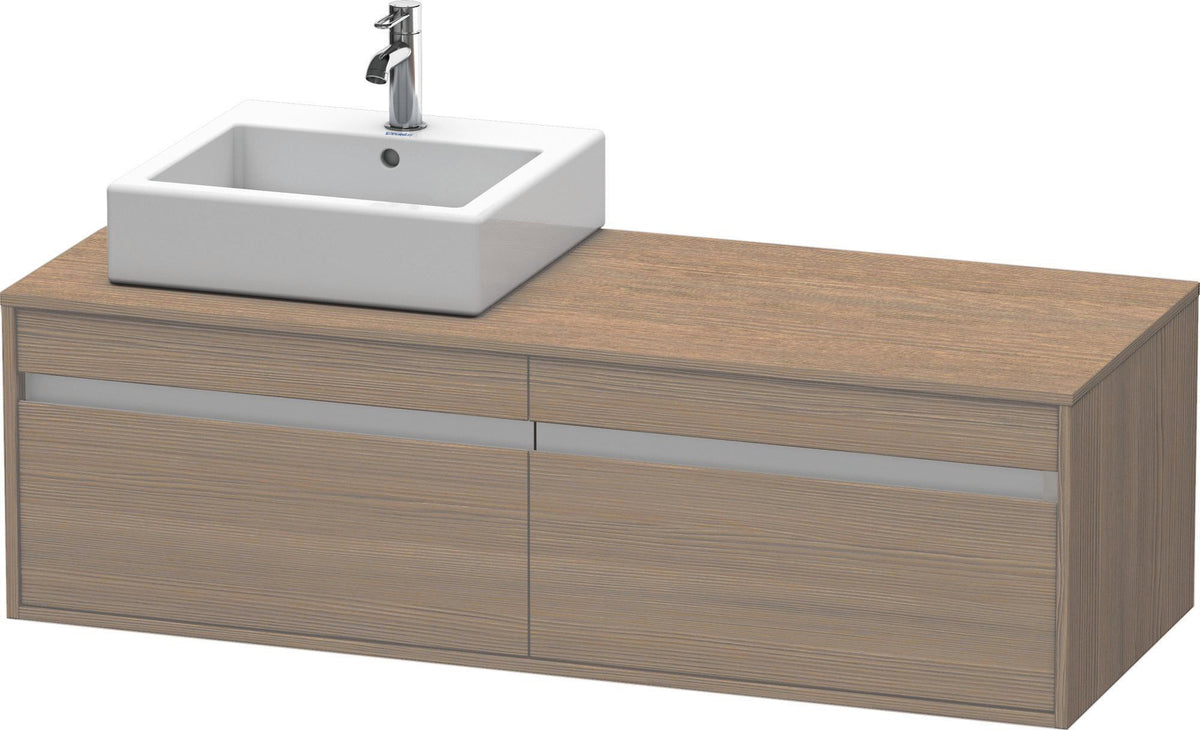 Duravit Ketho Waschtischunterbau wandhängend 1400 mm Eiche Terra 2 Auszüge