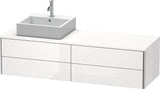 Duravit XSQUARE Waschtischunterbau 1600 mm mit Becken links – Sand Matt