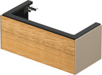 eiche natur massiv / taupe seidenmatt / Massivholz