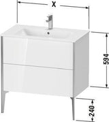 Duravit XVIU Waschtischunterbau 810 mm 2 Auszüge Nussbaum Mitte Korpus seidig-matt
