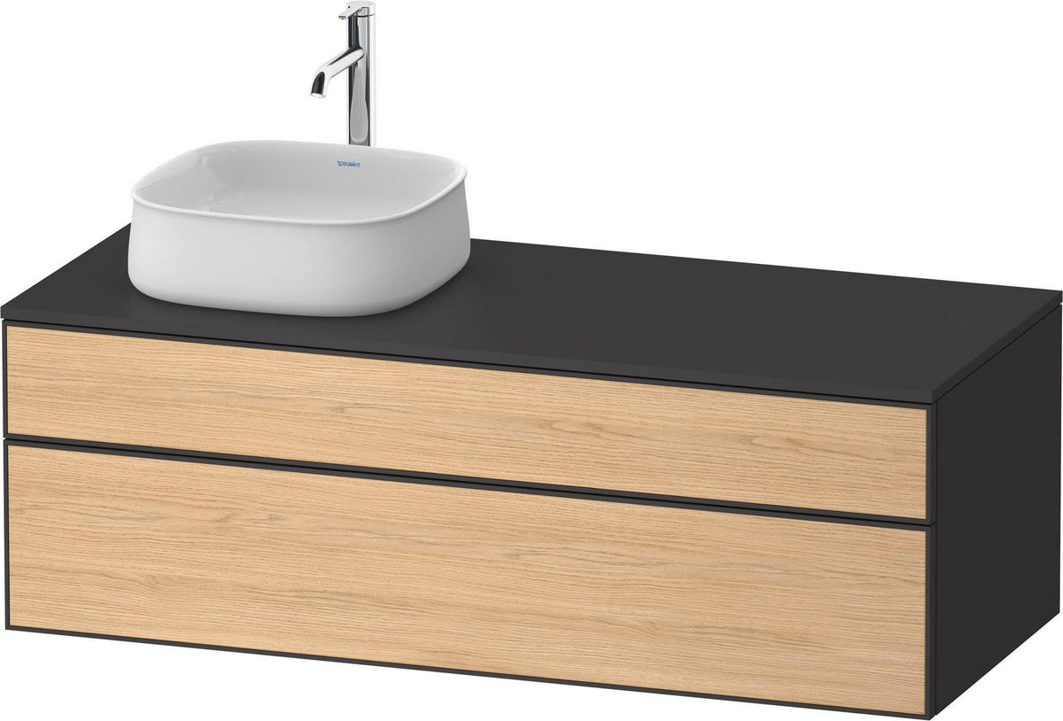 DURAVIT Zencha Konsolen-Waschtischunterbau 1300 mm Eiche Anthrazit wandhängend