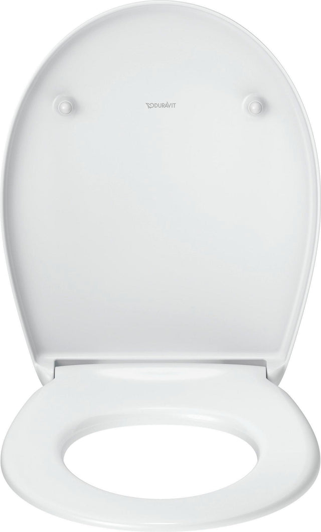 DURAVIT Univavo WC-Sitz Oval Tief 452mm mit Absenkautomatik, Duroplast, abnehmbar, Edelstahl-Scharniere, Weiß