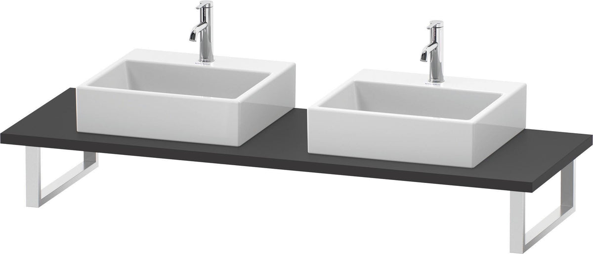 Duravit L-Cube Konsole variabel – 2 Ausschnitte, 550 mm Tiefe, Weiß Matt