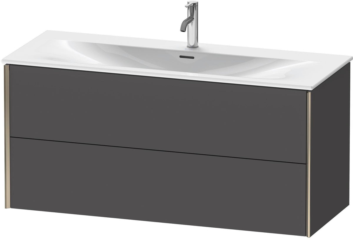 DURAVIT XViu Waschtischunterbau wandhängend 1210 mm, 2 Schubkästen, weiß matt – ohne Griff, mit Tip-On-Technik