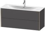 DURAVIT XViu Waschtischunterbau wandhängend 1210 mm, 2 Schubkästen, weiß matt – ohne Griff, mit Tip-On-Technik